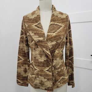 LRL Lauren Jeans Woman's Knit Aztec Print Cotton Jacket  Size M